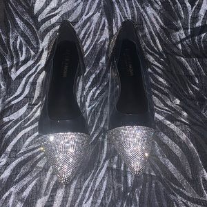 Clear Rhinestone Pointed Toe Flats